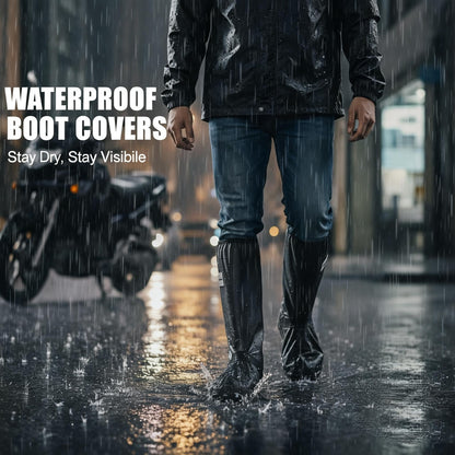 ✨Black Waterproof Rain Boot Shoe Cover with Reflector
