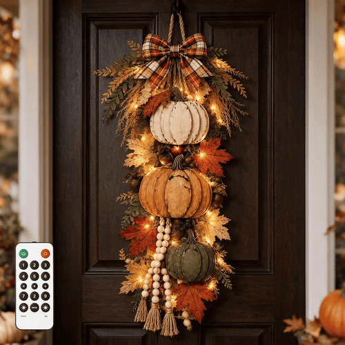 🔥Rustic Wooden Pumpkin Door Hanging🎃