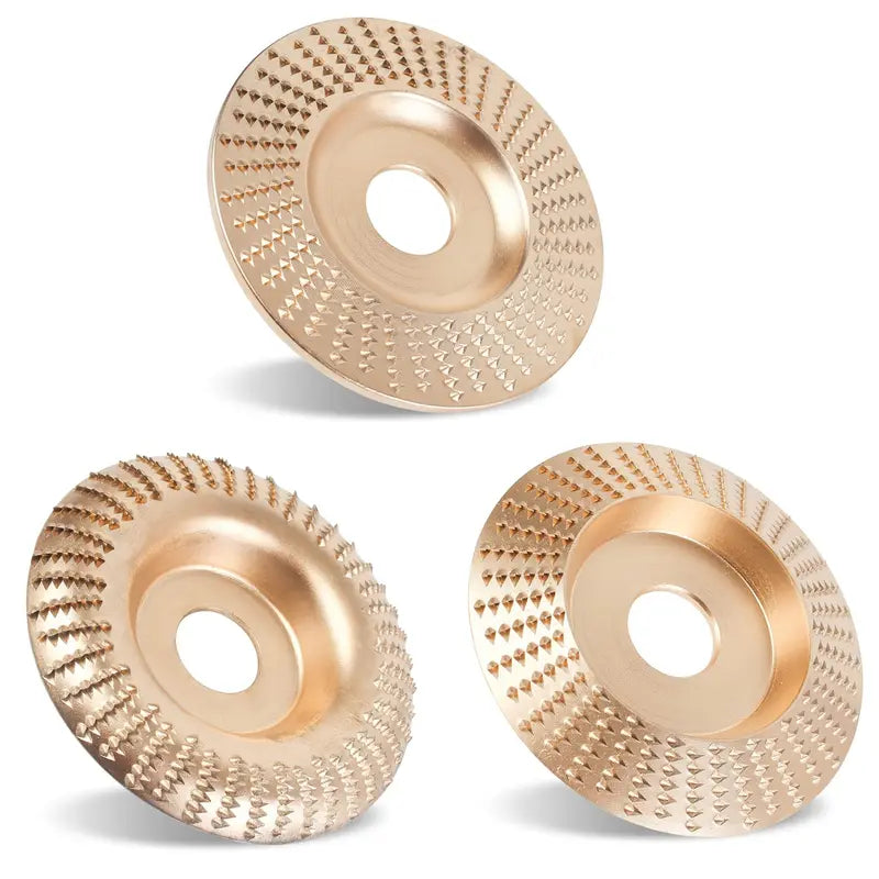 3-Pack Wood Carving Disc – Heavy Duty Grinding & Shaping Wheels – Universal Angle Grinder Attachment for Woodworking 🛠️