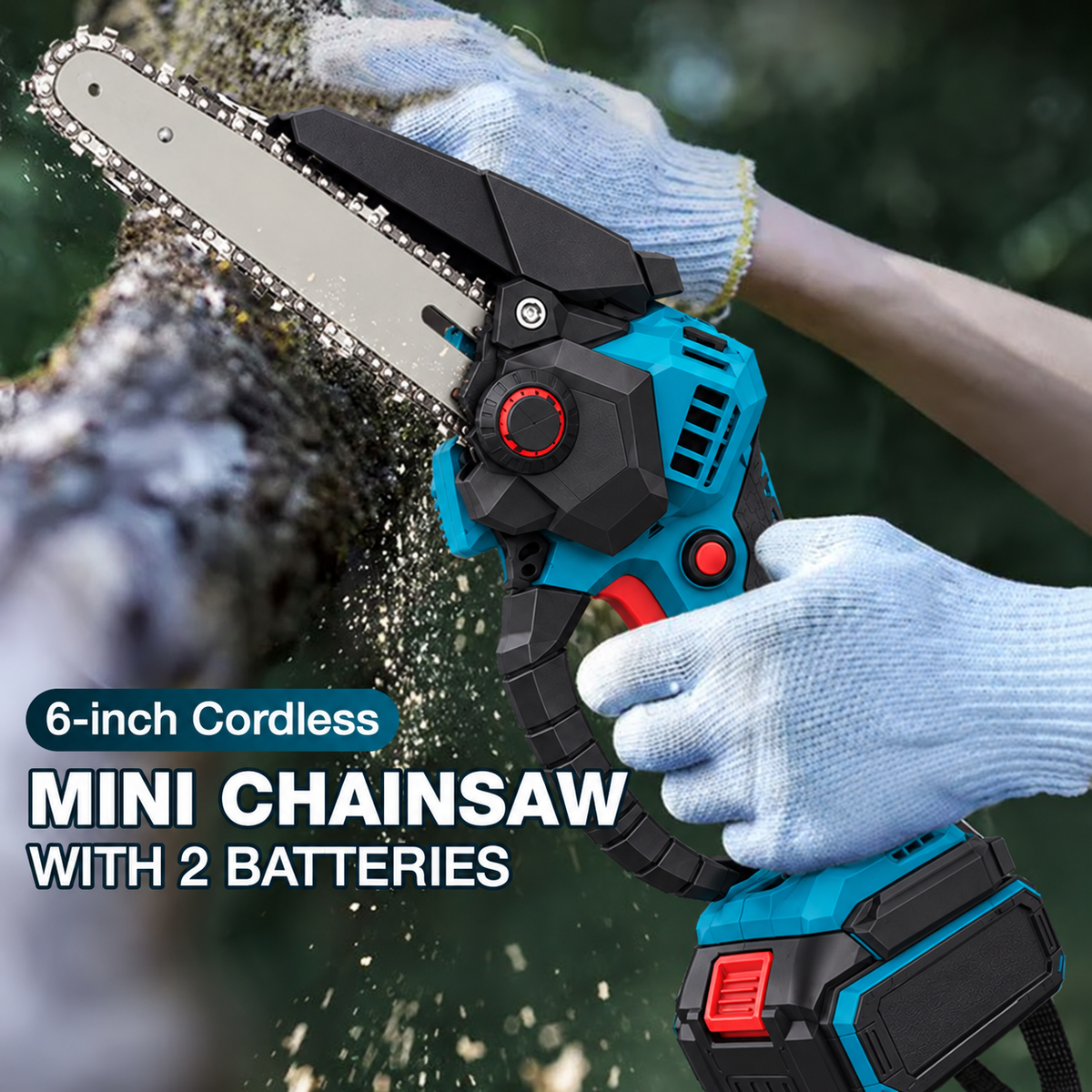 🔥6-Tommers Battery-Powered Mini Chain Saw With Battery - Free Shipping