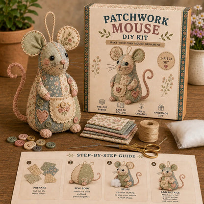 ✨🐭🧵 مجموعة خياطة الفأر المرقع بنفسك