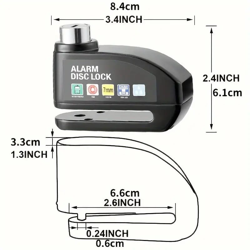 ✨High Decibel Smart Disc Brake Lock Dual Protection for Motorcycles Bikes and E Bikes