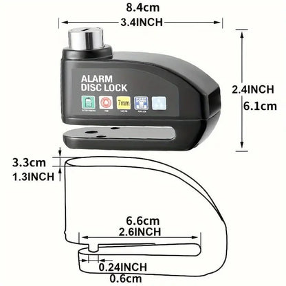 ✨High Decibel Smart Disc Brake Lock Dual Protection for Motorcycles Bikes and E Bikes