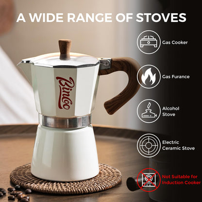 🔥Espresso Maker Stovetop, Moka Pot 3 Cups,Single Safety Valve