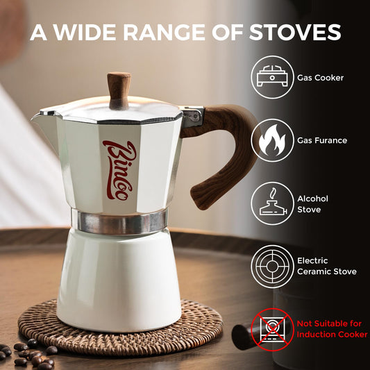 🔥Espresso Maker Stovetop, Moka Pot 3 Cups,Single Safety Valve