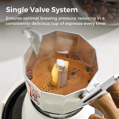 🔥Espresso Maker Stovetop, Moka Pot 3 Cups,Single Safety Valve
