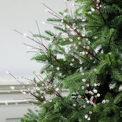 🔥8 Pcs Acrylic Crystal Christmas Tree Picks, 11.8 Inch with Bead Drop
