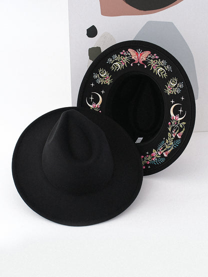 ✨Mystical Embroidered Wide Brim Fedora