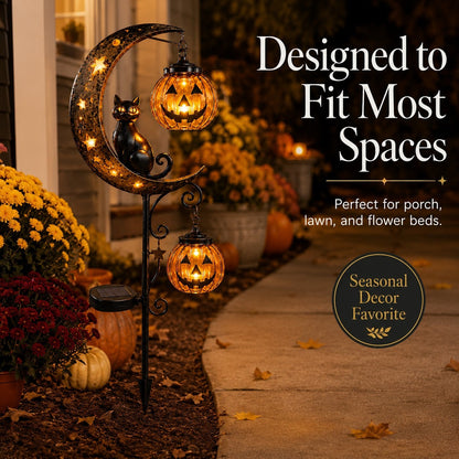 ✨ Halloween Early Bird Sale | 49% OFF Pumpkin Moon Garden Stake Light🎃