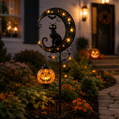 ✨ Halloween Early Bird Sale | 49% OFF Pumpkin Moon Garden Stake Light🎃