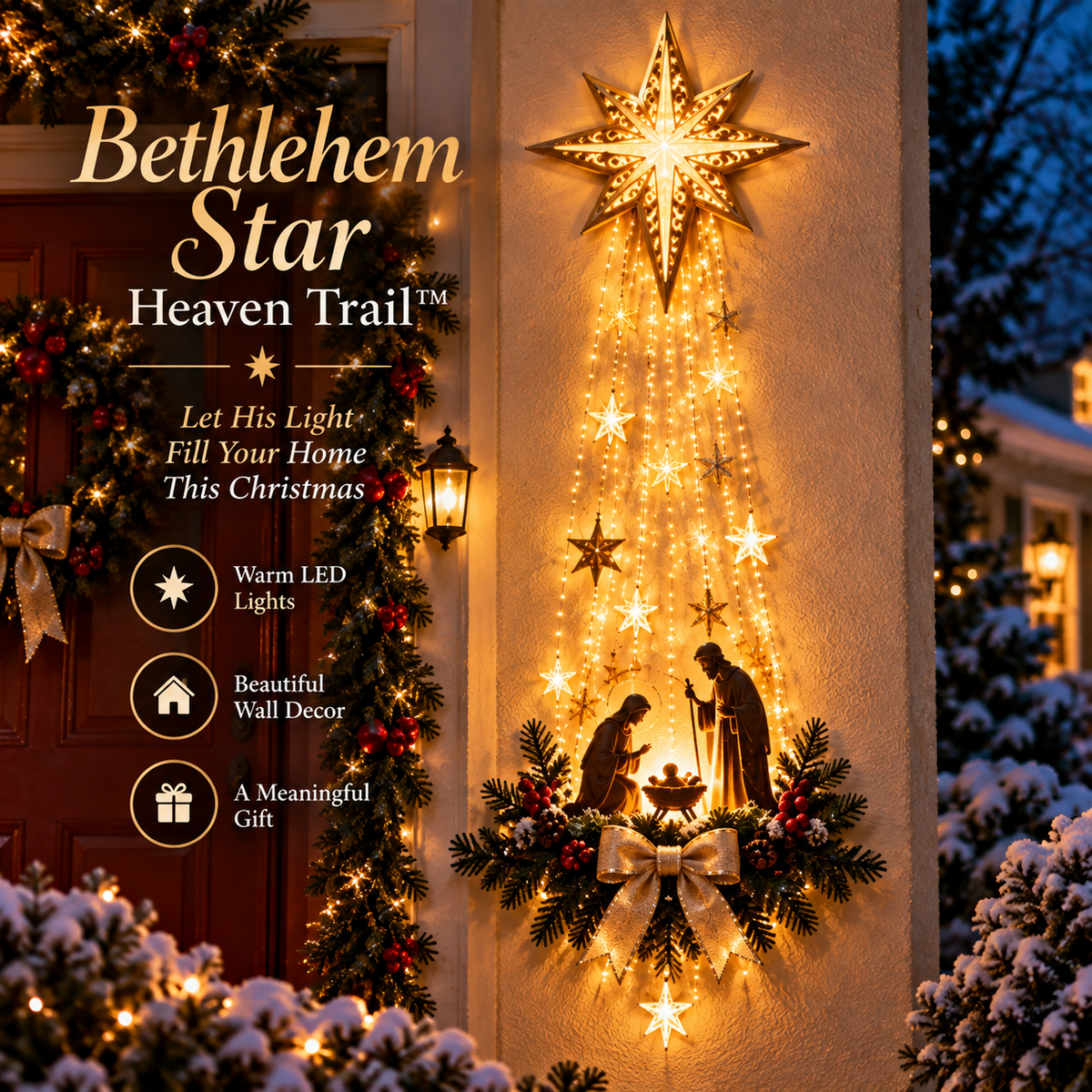 ✨✝️ Bethlehem Star of Faith – Lighted Nativity Wall Decor✨Buy 2 Free Shipping