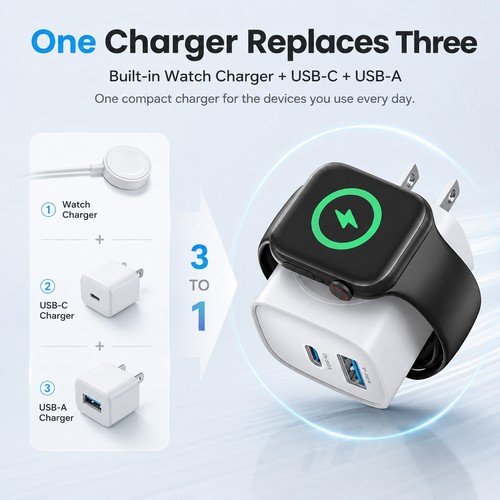 ✨3-in-1 Apple Watch & Fast Charging Wall Adapter