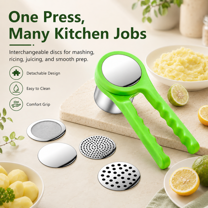 ✨Ergonomic Twist-Action Hand Manual Helix Potato Ricer Masher