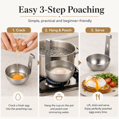 🔥2Pcs Stainless Hangable Eggs Poacher