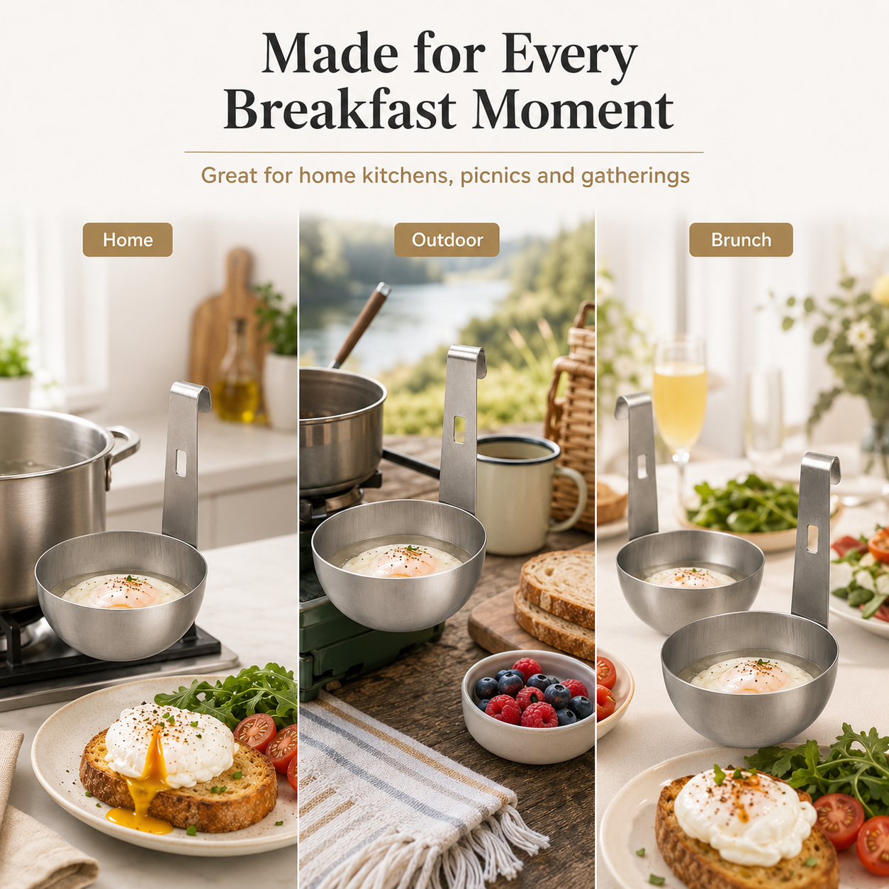 🔥2Pcs Stainless Hangable Eggs Poacher