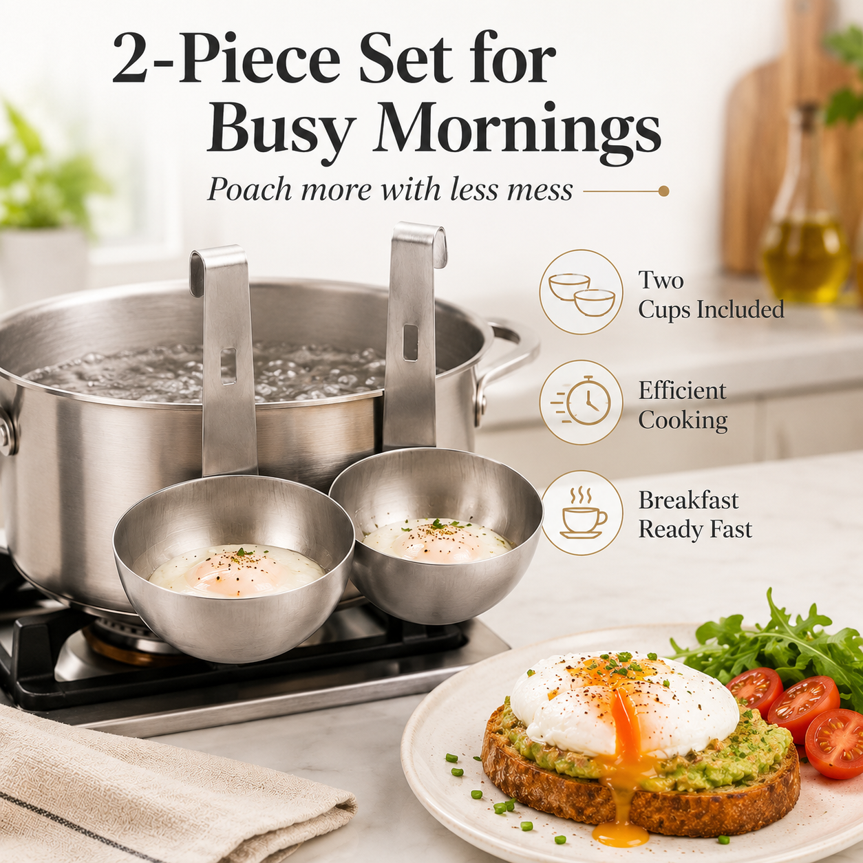🔥2Pcs Stainless Hangable Eggs Poacher