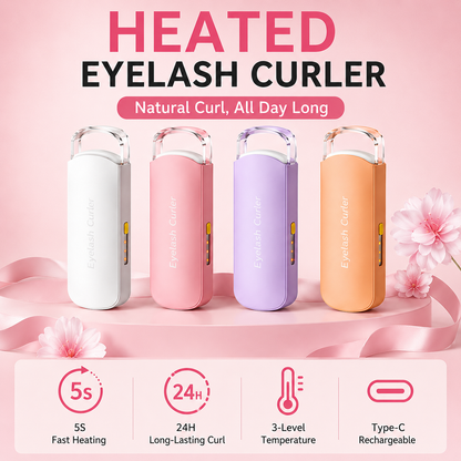 🔥Heated Eyelash Curler, 5s Fast Heating & 24H Long-Lasting Curl, Portable Type-C Charging