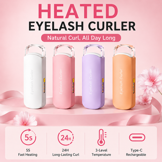 🔥Heated Eyelash Curler, 5s Fast Heating & 24H Long-Lasting Curl, Portable Type-C Charging