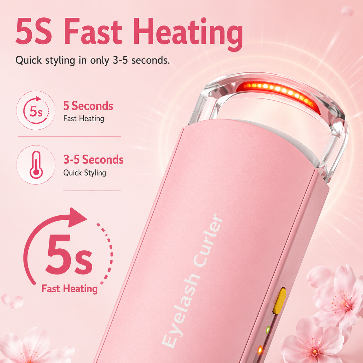 🔥Heated Eyelash Curler, 5s Fast Heating & 24H Long-Lasting Curl, Portable Type-C Charging