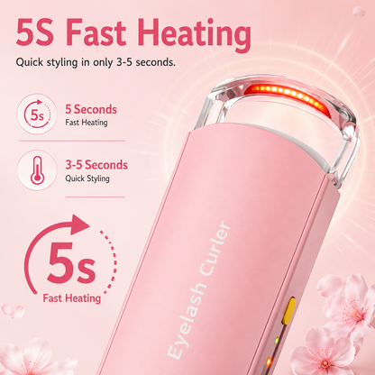🔥Heated Eyelash Curler, 5s Fast Heating & 24H Long-Lasting Curl, Portable Type-C Charging