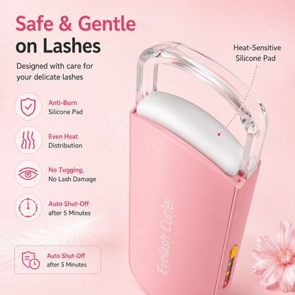 🔥Heated Eyelash Curler, 5s Fast Heating & 24H Long-Lasting Curl, Portable Type-C Charging