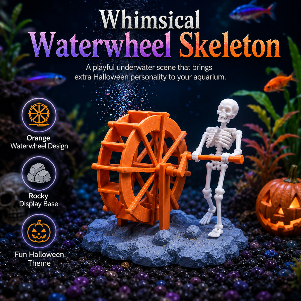 🔥Dancing Skeleton Bubble Aquarium Ornament