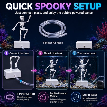 🔥Dancing Skeleton Bubble Aquarium Ornament
