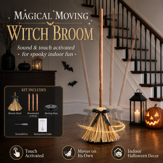 🔥Dancing Witch Broom Touch Activated Halloween Decorations