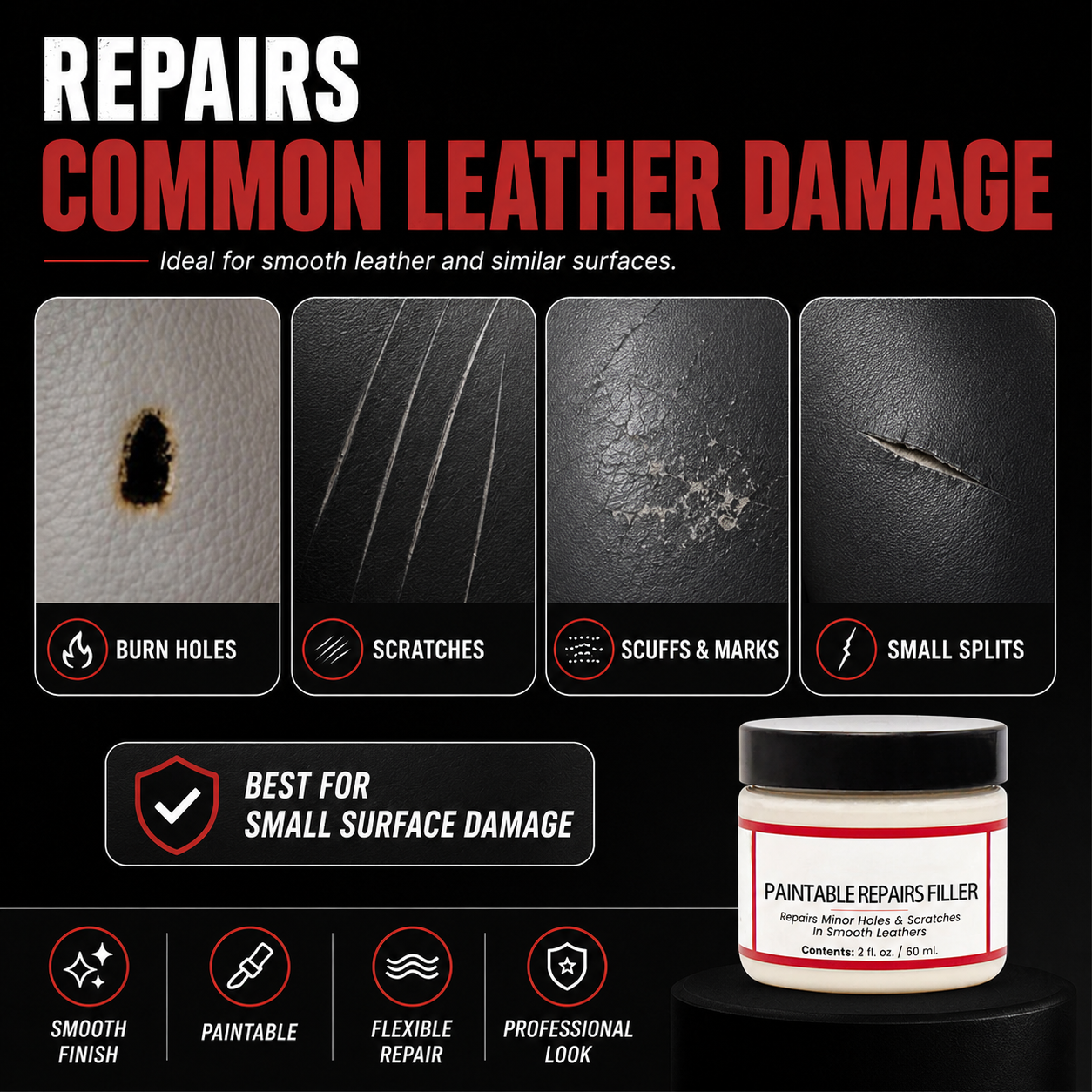 ✨Paintable Leather Repair Filler