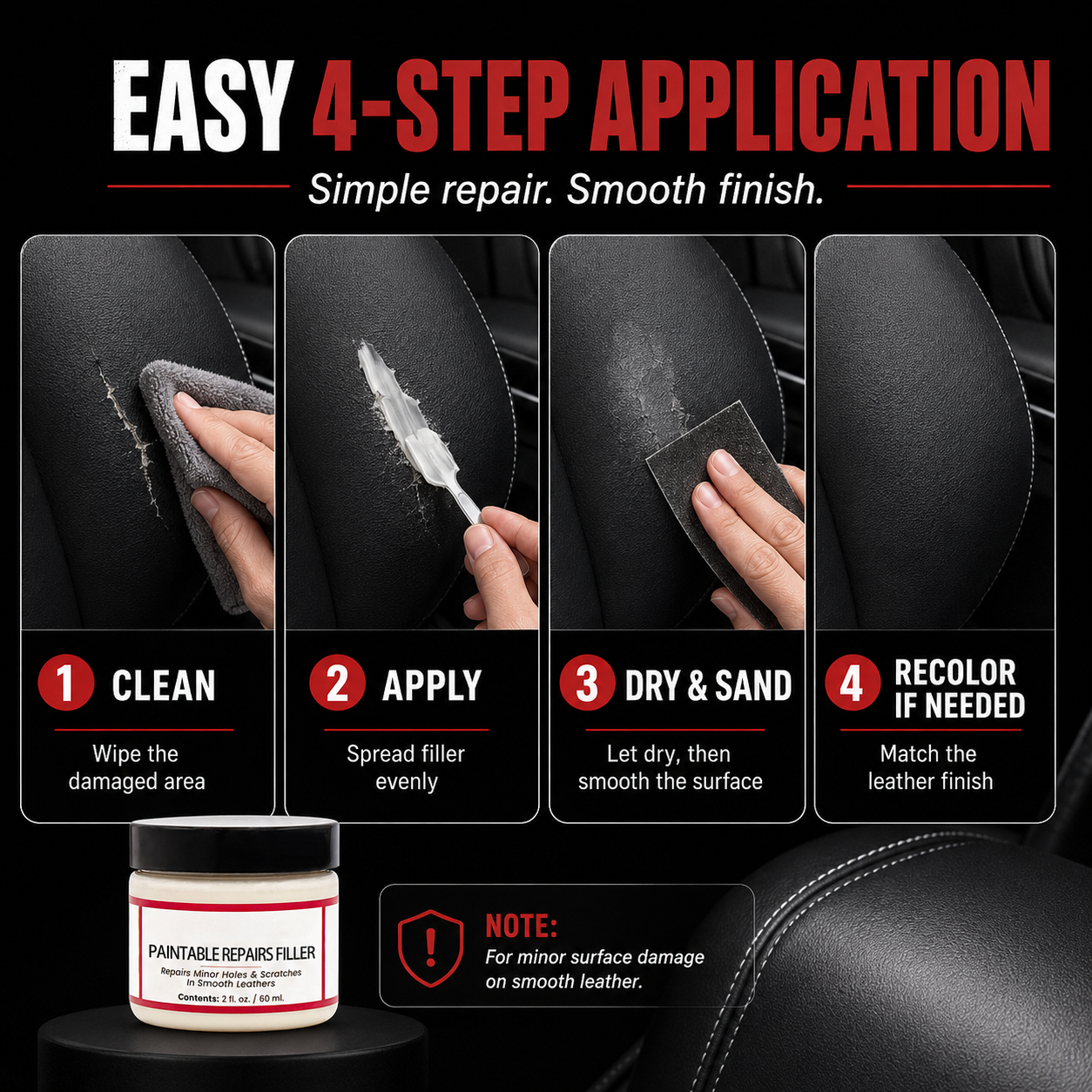 ✨Paintable Leather Repair Filler