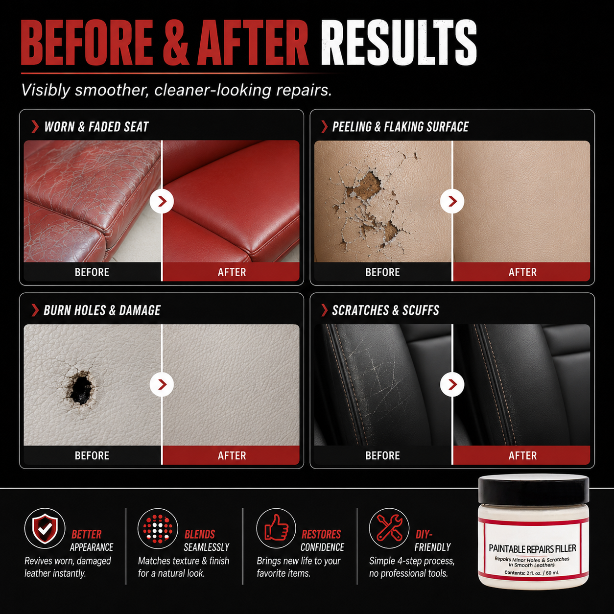 ✨Paintable Leather Repair Filler