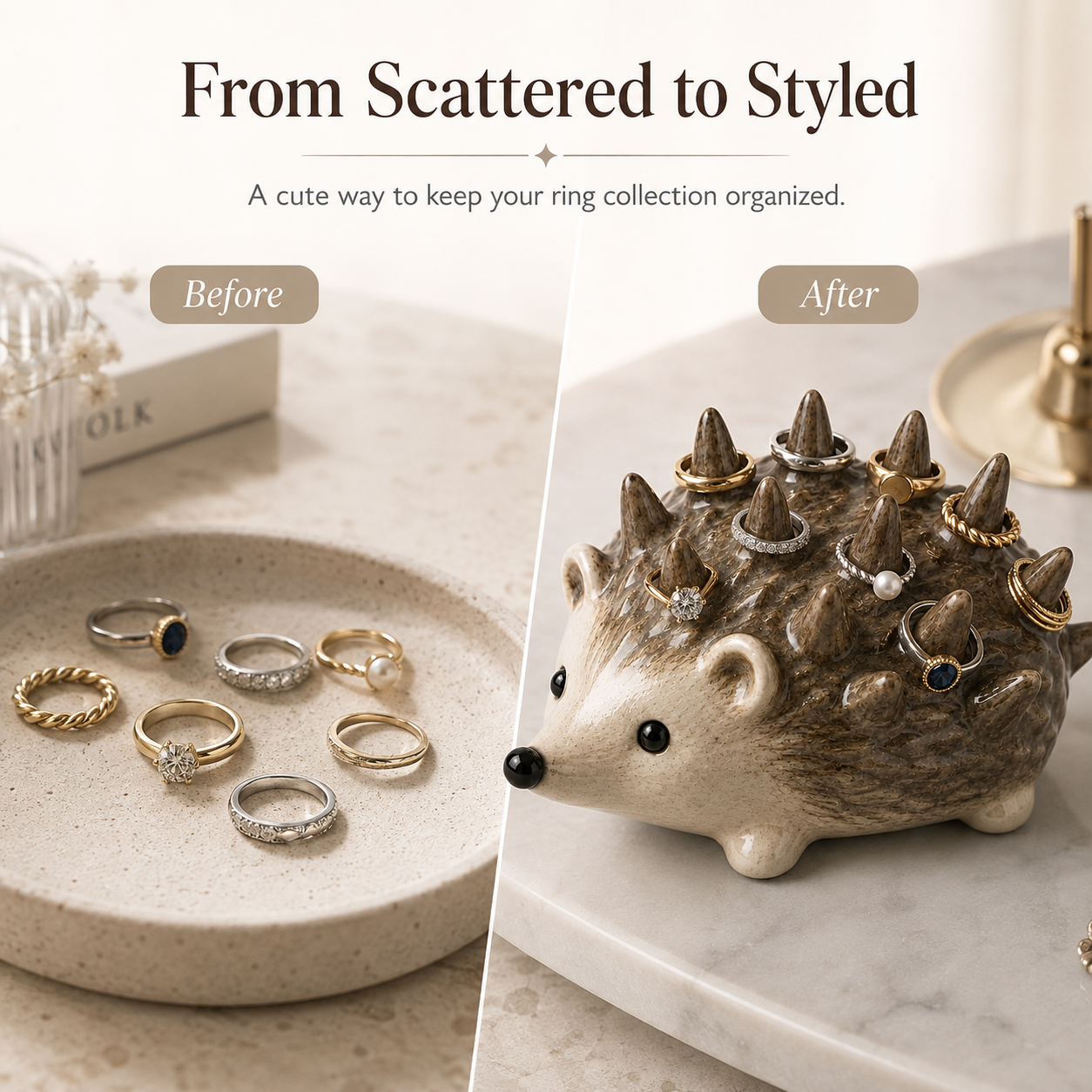 🔥Handmade Hedgehog Ring Holder