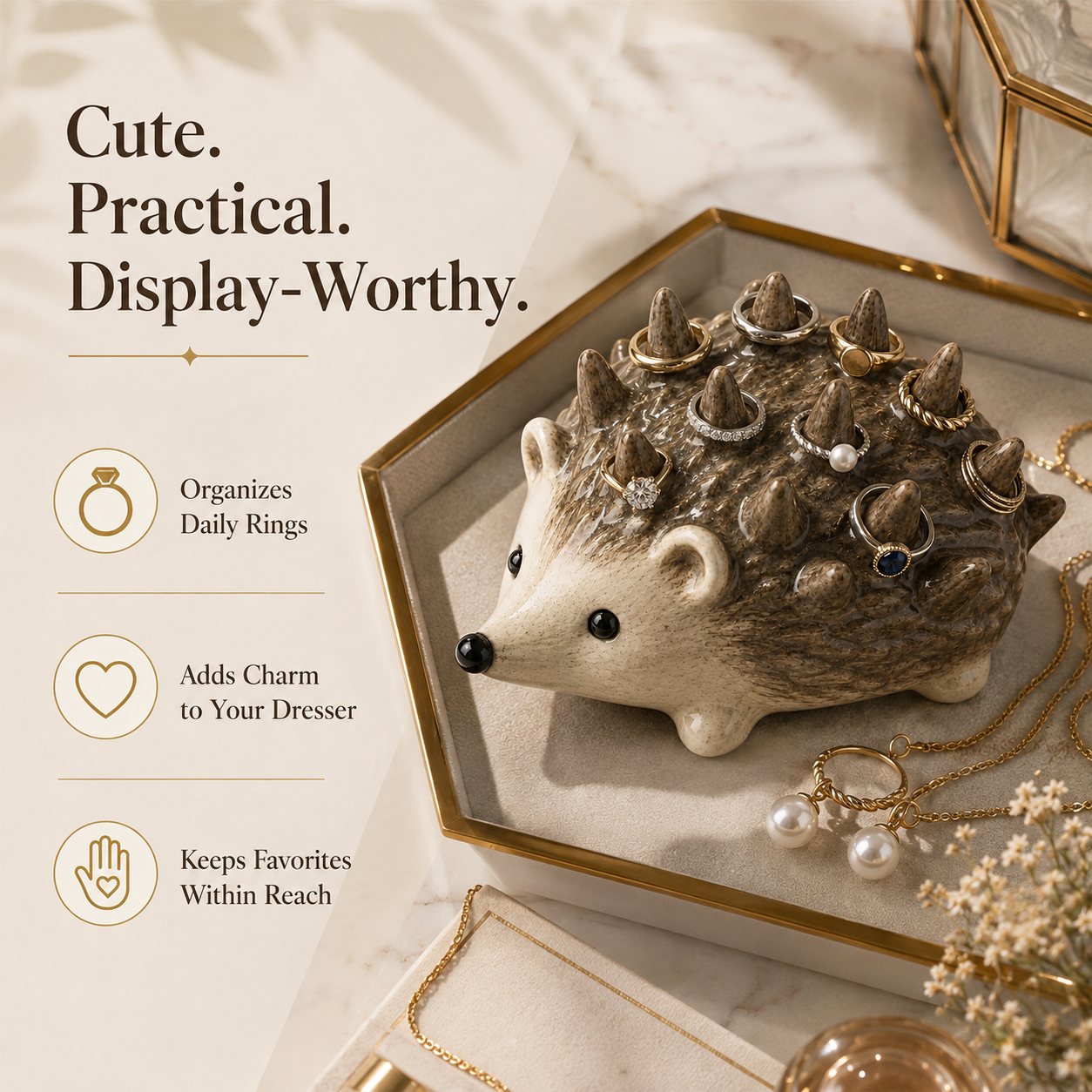 🔥Handmade Hedgehog Ring Holder