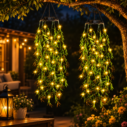 🔥Solar Ivy Lights with Artificial Leaves – Waterproof, 8 Lighting Modes & Flexible