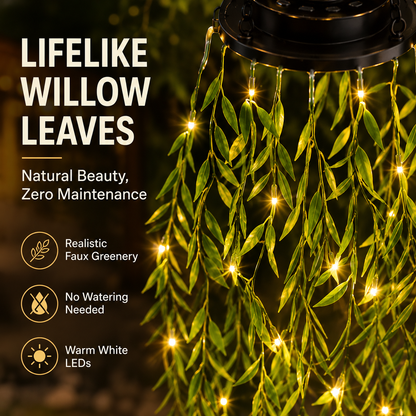 🔥Solar Ivy Lights with Artificial Leaves – Waterproof, 8 Lighting Modes & Flexible