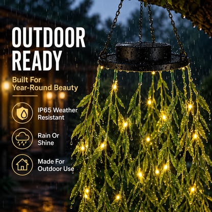 🔥Solar Ivy Lights with Artificial Leaves – Waterproof, 8 Lighting Modes & Flexible