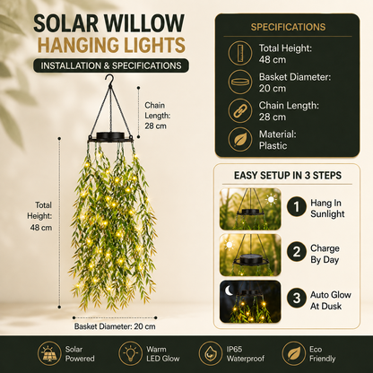🔥Solar Ivy Lights with Artificial Leaves – Waterproof, 8 Lighting Modes & Flexible