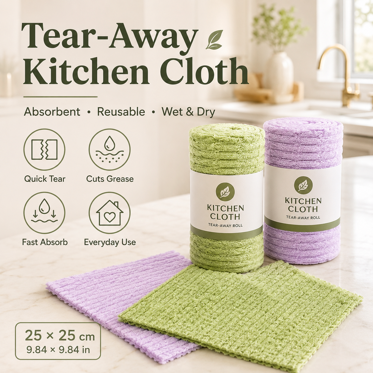 ✨Hand-torn rags and bamboo towel rolls