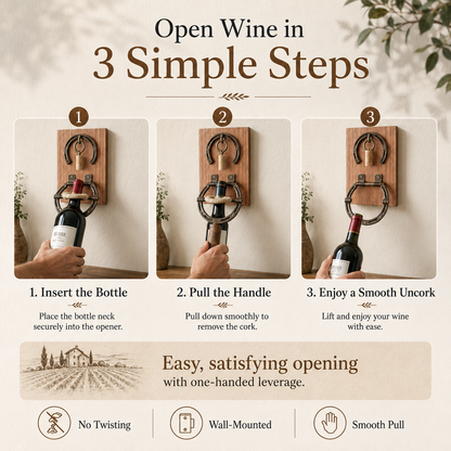 🔥Rustic Horseshoe Wall-Mounted Wine Opener