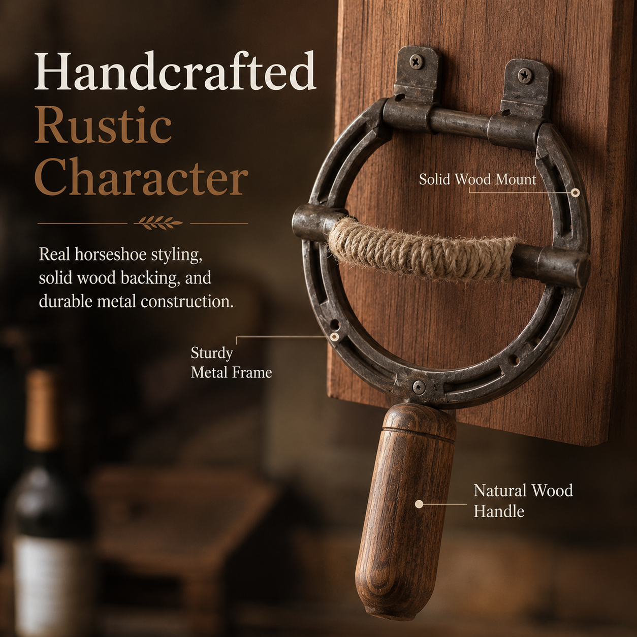 🔥Rustic Horseshoe Wall-Mounted Wine Opener