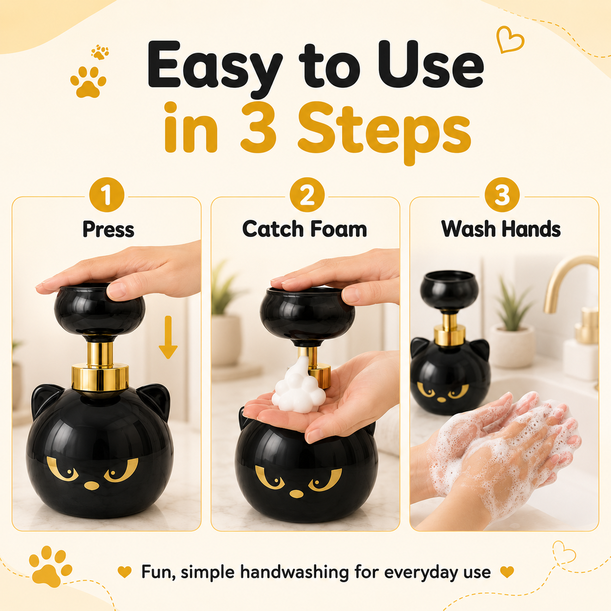 ✨Cat Paw Foam Soap Dispenser