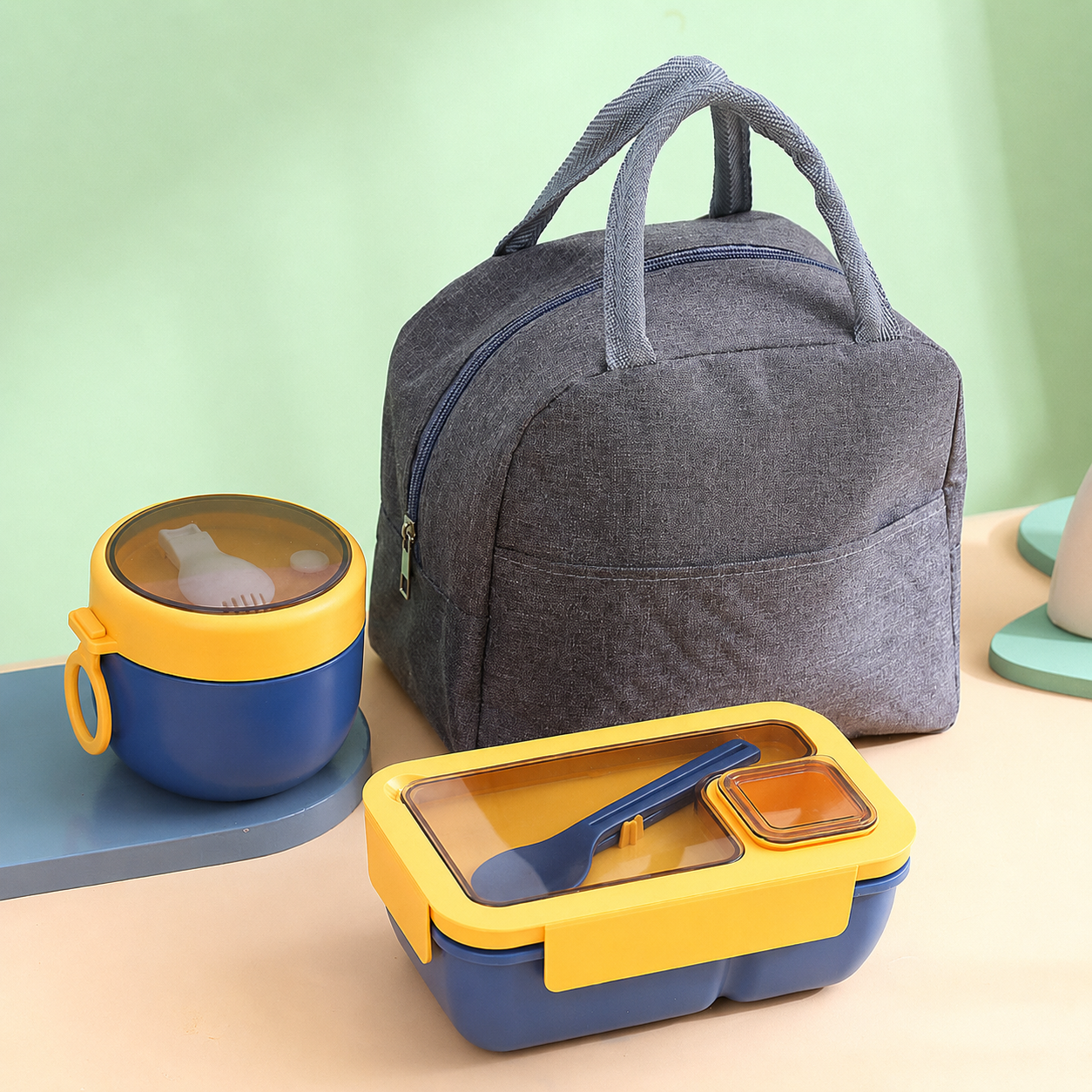 🔥Portable Compartmentalized Lunch Box Set - Microwave Safe