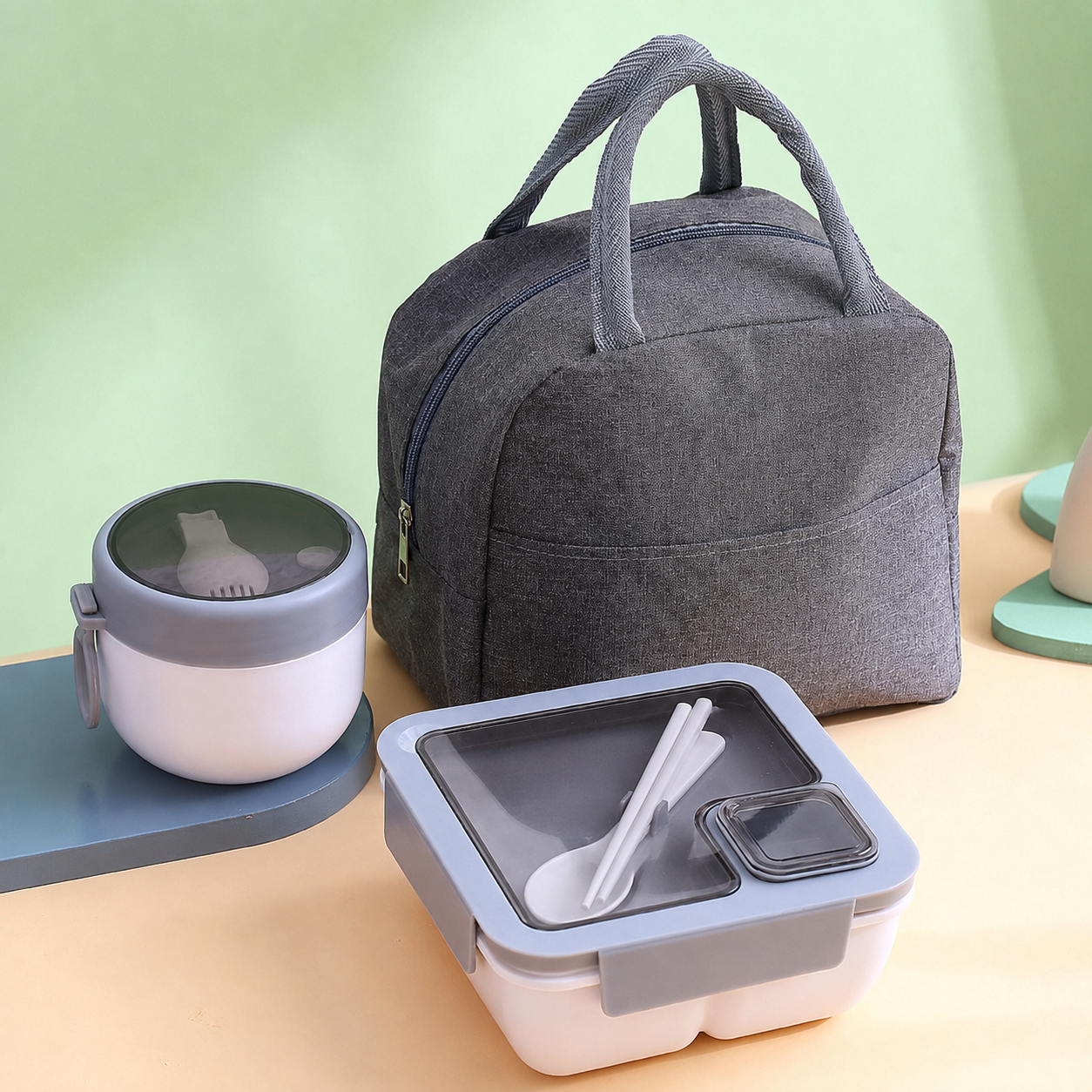 🔥Portable Compartmentalized Lunch Box Set - Microwave Safe