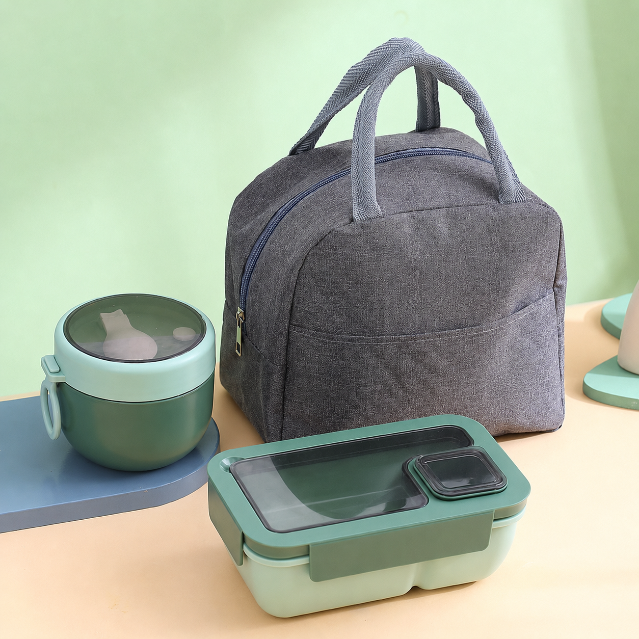 🔥Portable Compartmentalized Lunch Box Set - Microwave Safe