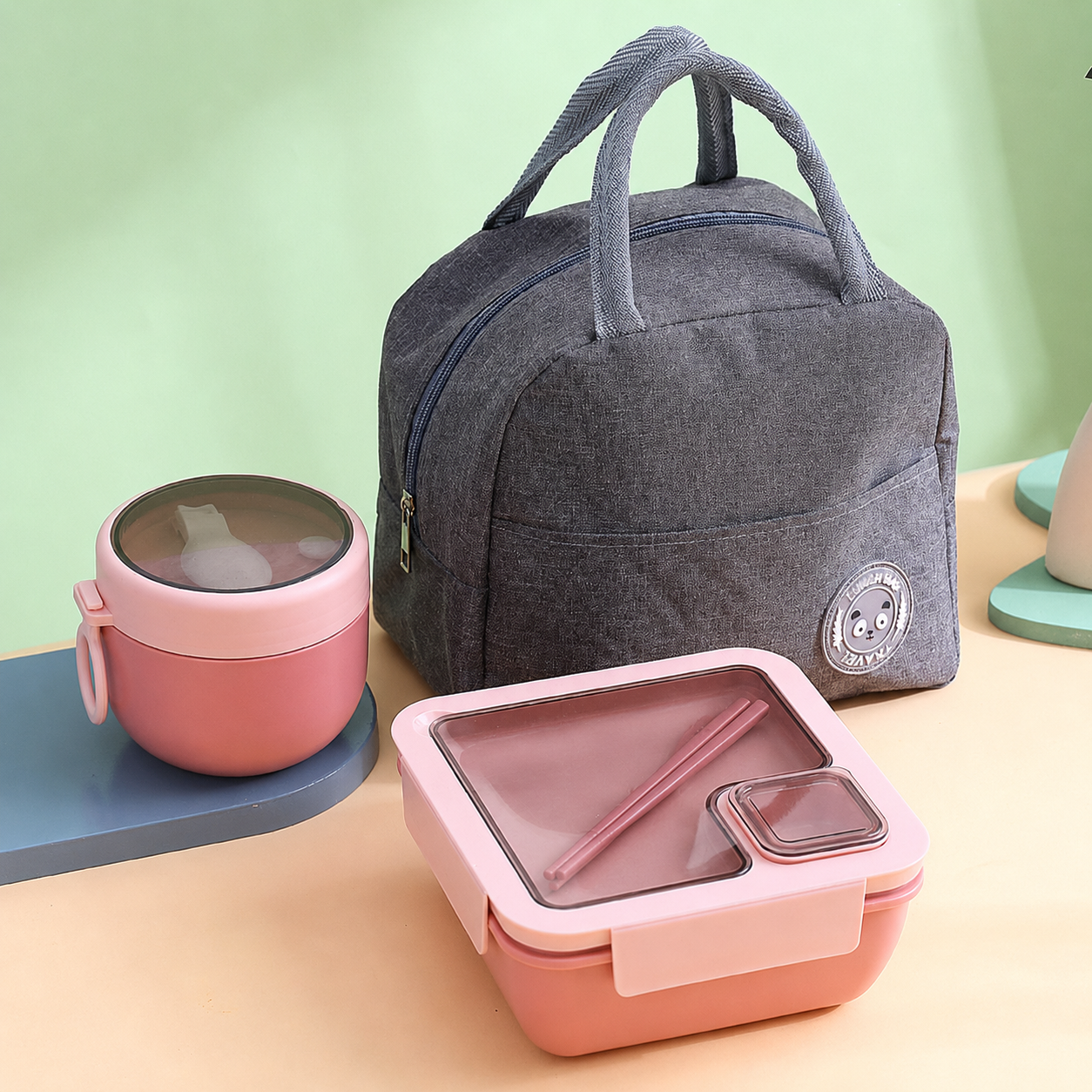 🔥Portable Compartmentalized Lunch Box Set - Microwave Safe