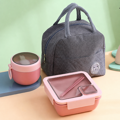 🔥Portable Compartmentalized Lunch Box Set - Microwave Safe