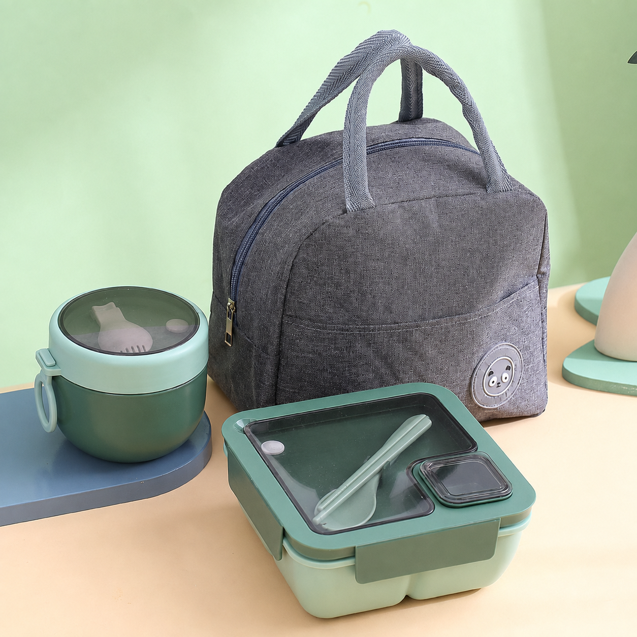 🔥Portable Compartmentalized Lunch Box Set - Microwave Safe