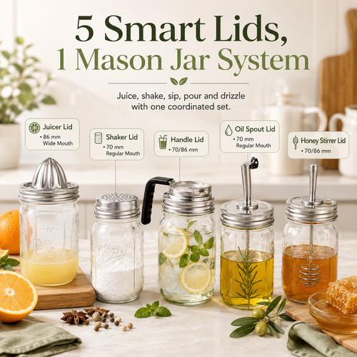 ✨Mason Jar Lid - One jar system · five everyday functions