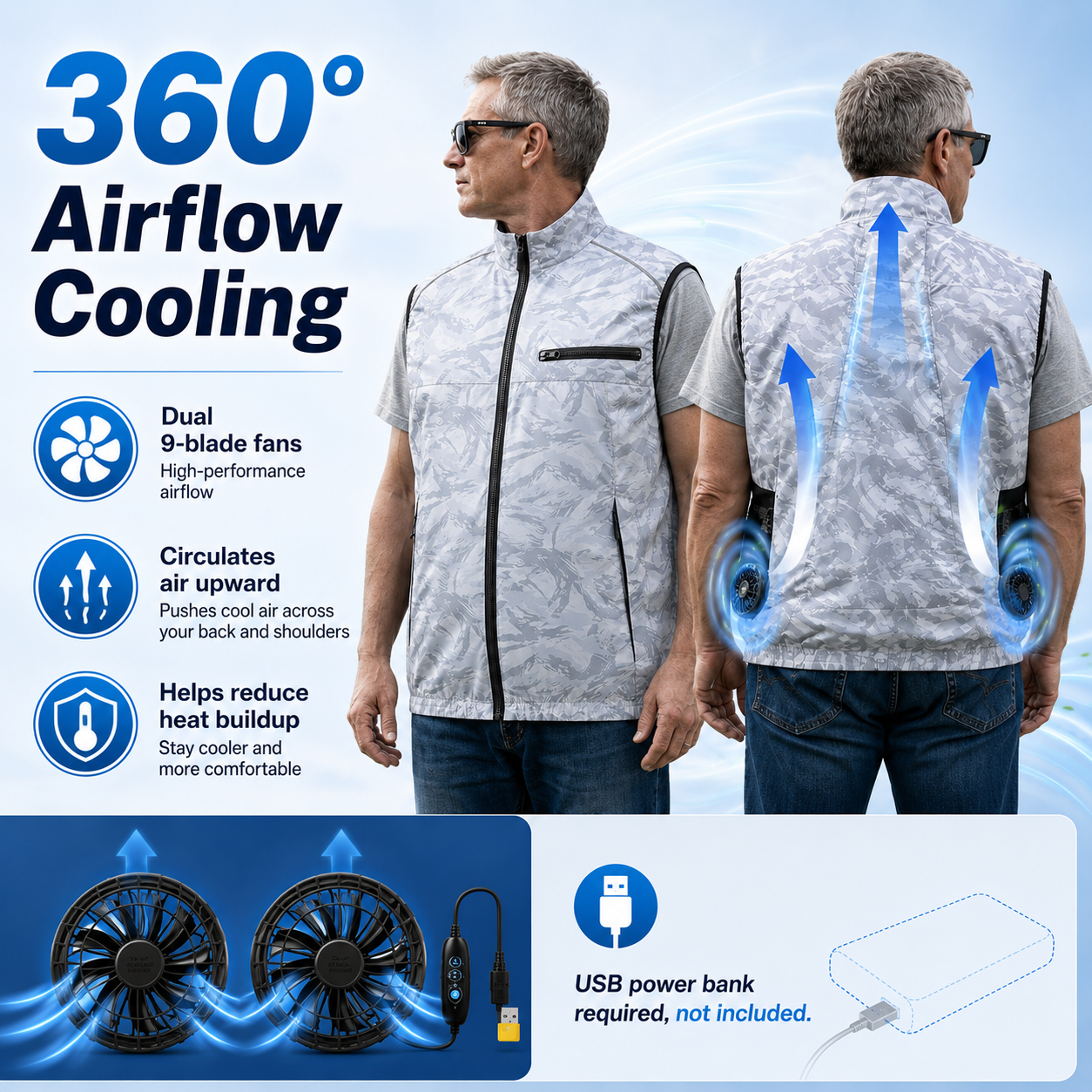 🔥Cooling Vest for Men and Women with Air Conditioning Fans