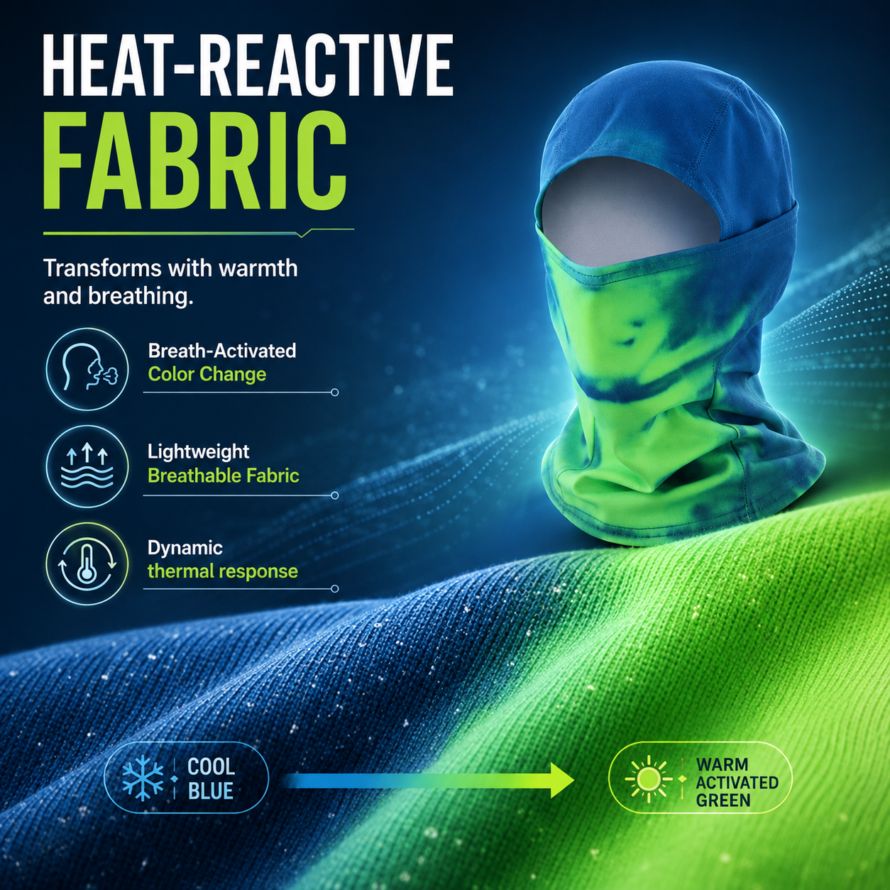 🔥Unisex Heat Reactive Balaclava,Temperature Sensitive Color Changing Mask